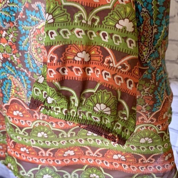 90s vintage shirt. sheer paisley 1/2 button up shirt small Harry styles - Picture 8 of 8